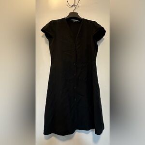 Uniqlo Buttons-up Black Mid Dress